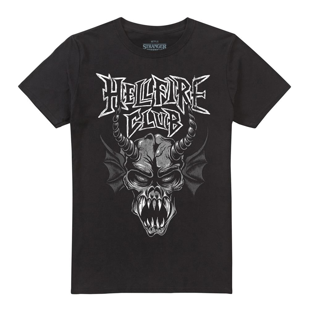 Black - Front - Stranger Things Unisex Adult Hellfire Demon T-Shirt