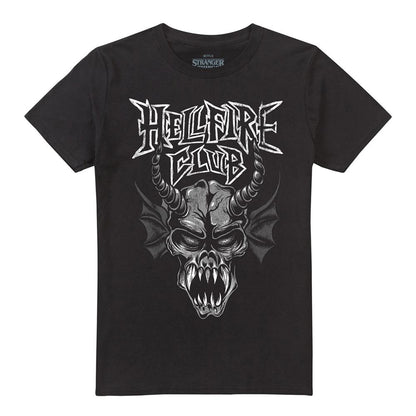 Black - Front - Stranger Things Unisex Adult Hellfire Demon T-Shirt