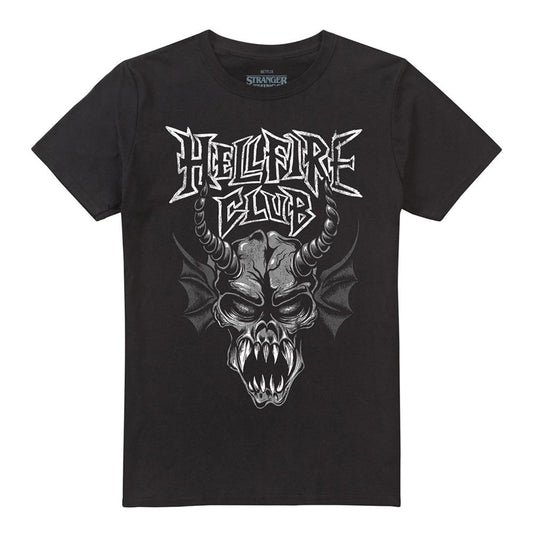 Black - Front - Stranger Things Unisex Adult Hellfire Demon T-Shirt