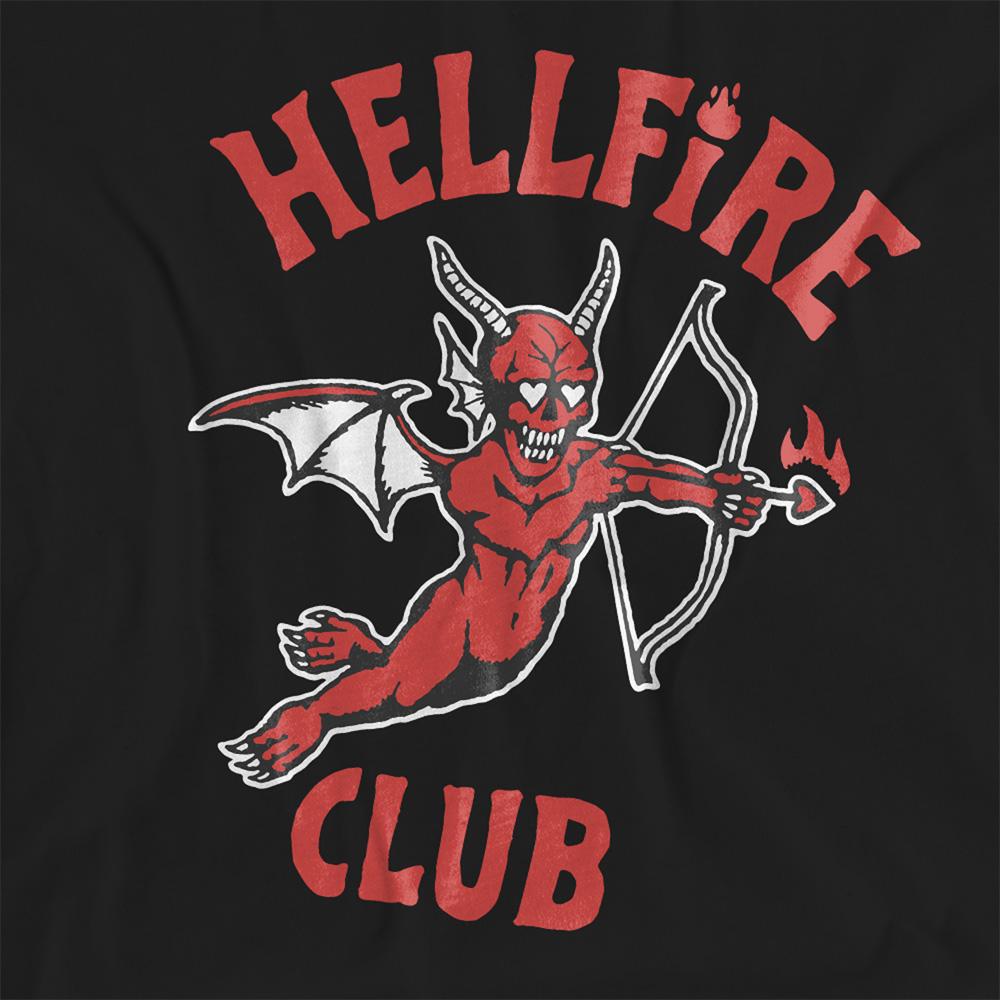 Black - Side - Stranger Things Womens-Ladies Hellfire Club Devil T-Shirt
