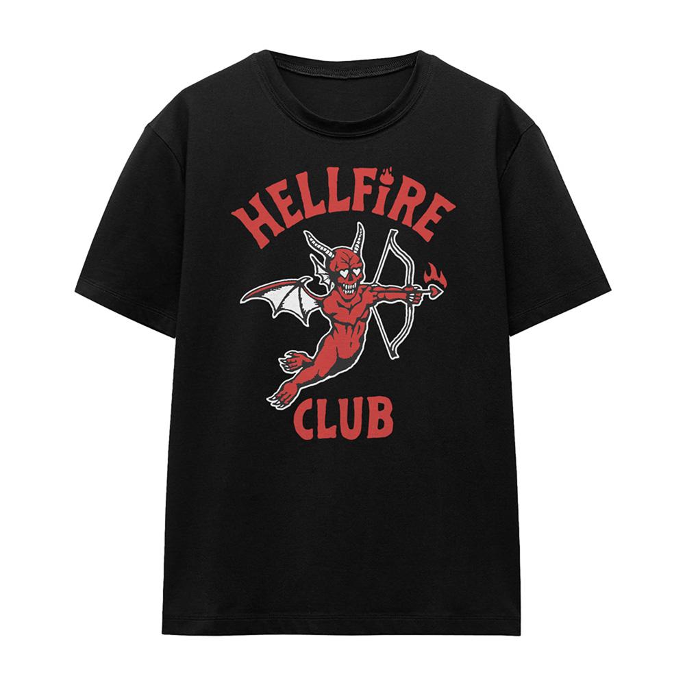Black - Front - Stranger Things Womens-Ladies Hellfire Club Devil T-Shirt
