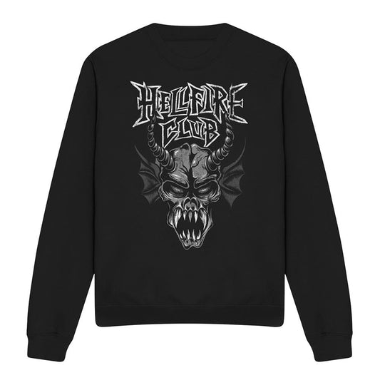 Black - Front - Stranger Things Unisex Adult Hellfire Demon Sweatshirt