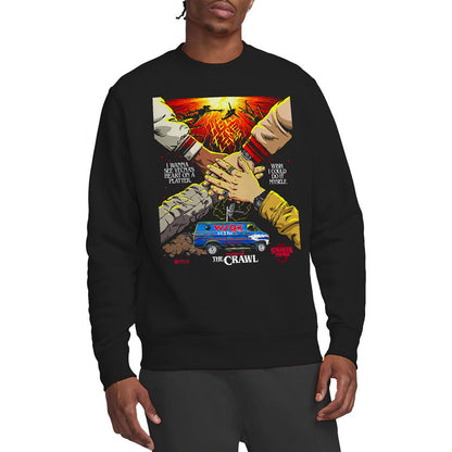 Black-Multicoloured - Back - Stranger Things 5 Unisex Adult Butcher Billy Chapter 1 Sweatshirt