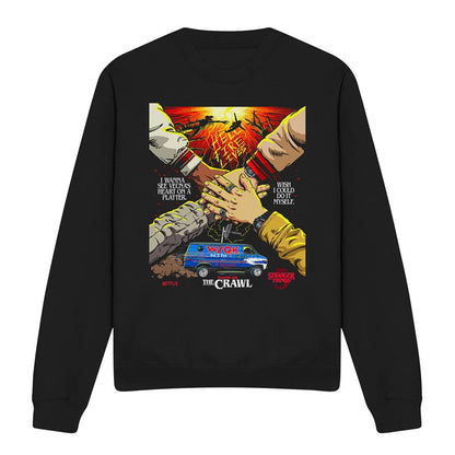 Black-Multicoloured - Front - Stranger Things 5 Unisex Adult Butcher Billy Chapter 1 Sweatshirt
