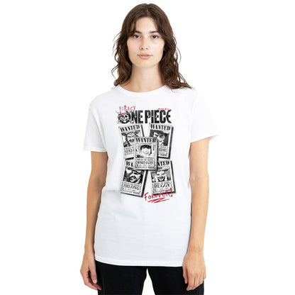 White - Back - One Piece Womens-Ladies Wanted Poster T-Shirt