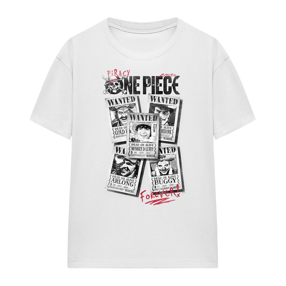 White - Front - One Piece Womens-Ladies Wanted Poster T-Shirt