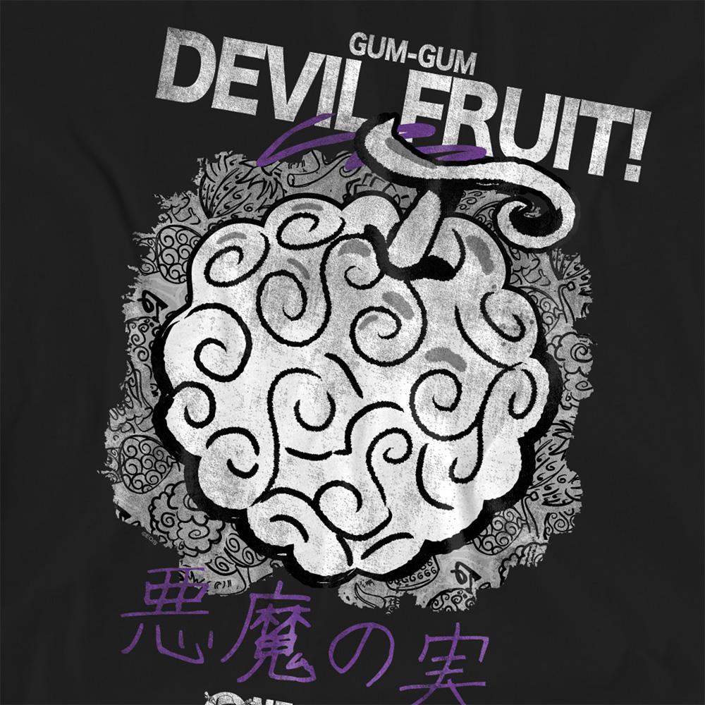Black - Side - One Piece Womens-Ladies Gumgum Devil Fruit T-Shirt