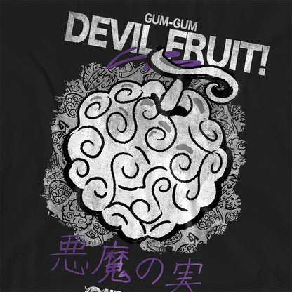 Black - Side - One Piece Womens-Ladies Gumgum Devil Fruit T-Shirt