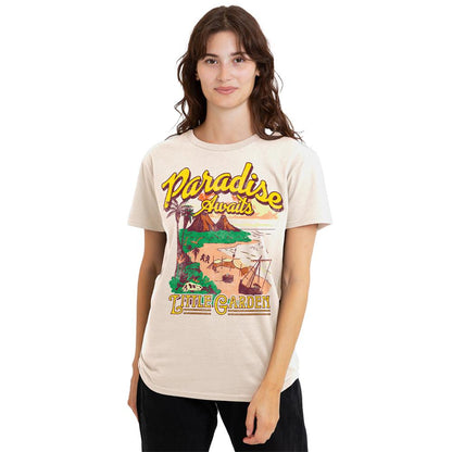 Natural - Back - One Piece Womens-Ladies Paradise Awaits Little Garden T-Shirt
