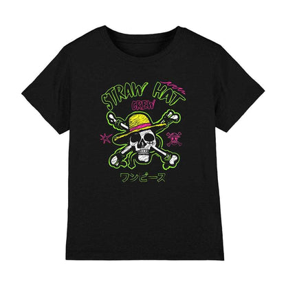 Black - Front - One Piece Childrens-Kids Skull And Crossbones T-Shirt