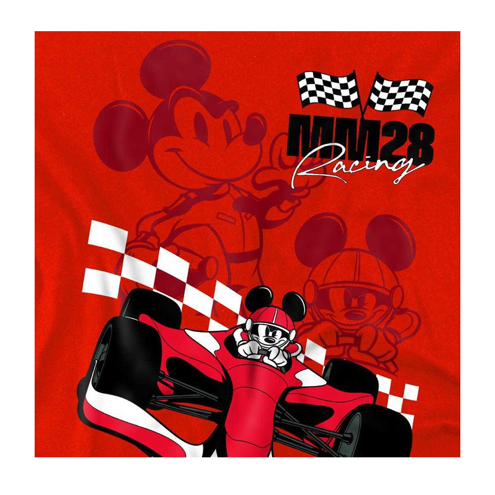 Red - Side - Disney Childrens-Kids Mickey Mouse Racing Cars Sweatshirt