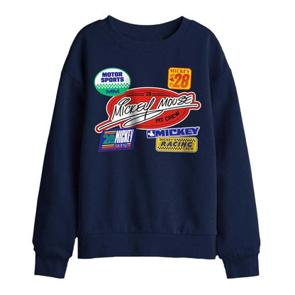 Navy - Front - Disney Childrens-Kids Mickey Mouse Badge Sweatshirt