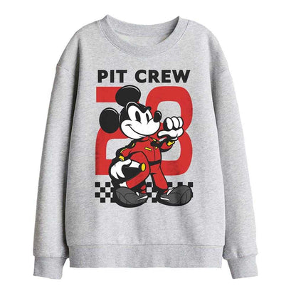 Athletic Heather - Front - Disney Childrens-Kids Pit Crew Mickey Mouse Sweatshirt