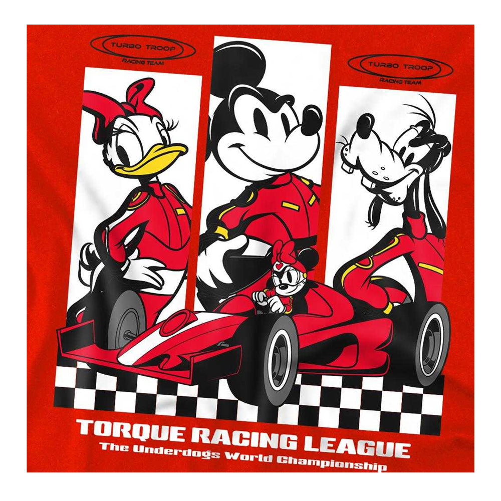 Red - Side - Disney Childrens-Kids Race League Mickey Mouse & Friends Sweatshirt