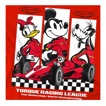 Red - Side - Disney Childrens-Kids Race League Mickey Mouse & Friends Sweatshirt