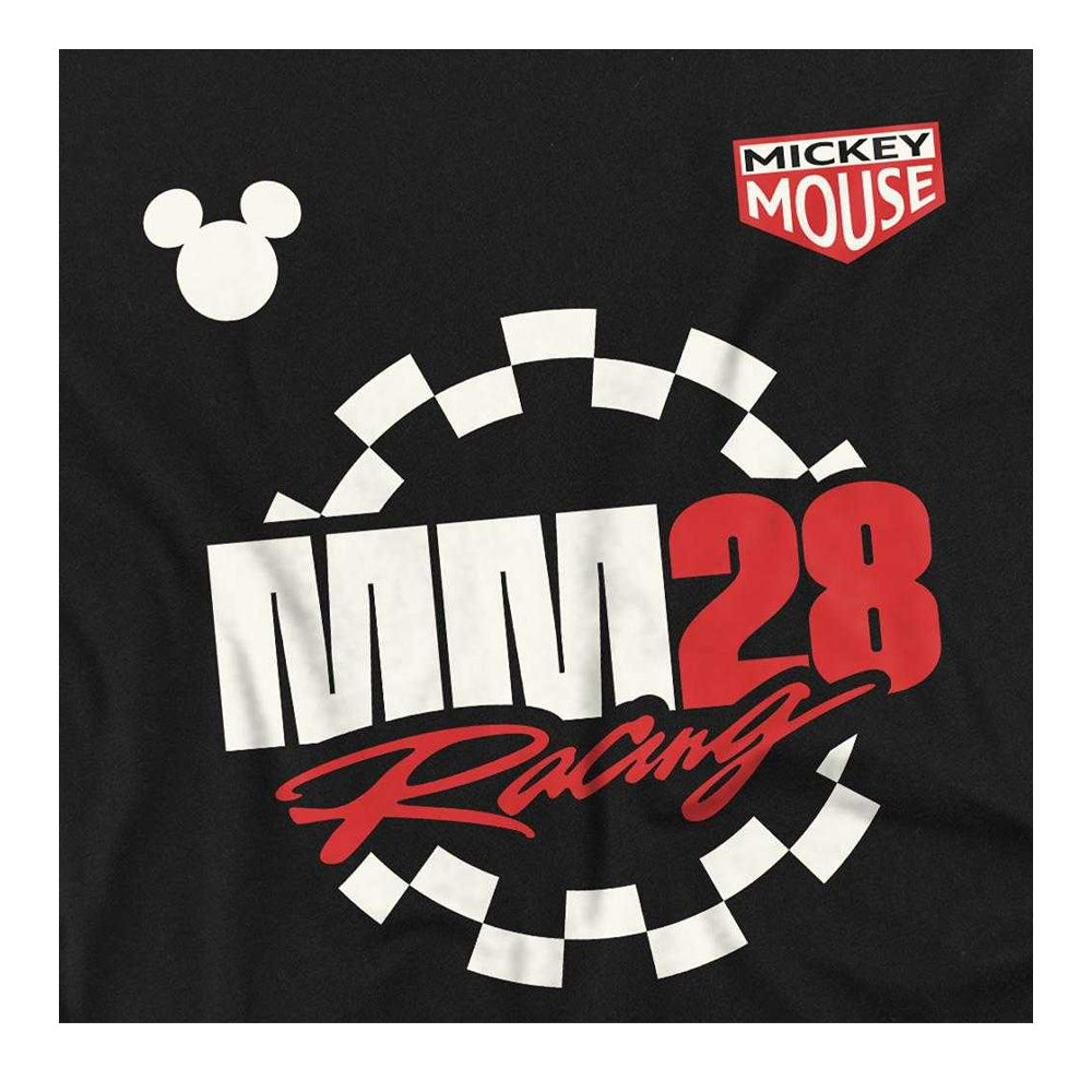 Black - Side - Disney Childrens-Kids Racing Mickey Mouse Checkered Badge Sweatshirt