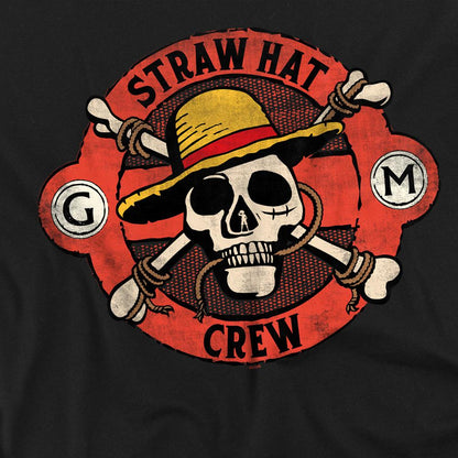 Black - Side - One Piece Unisex Adult Straw Hat Crew Skull T-Shirt