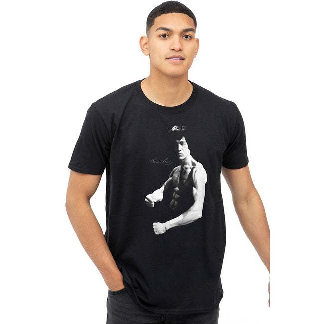 Black - Side - Bruce Lee Mens Stance T-Shirt