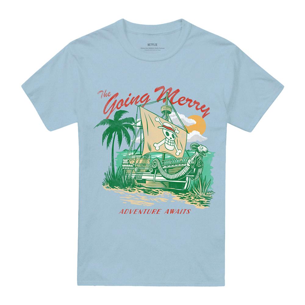 Light Blue - Front - One Piece Unisex Adult The Going Merry Adventure Awaits T-Shirt