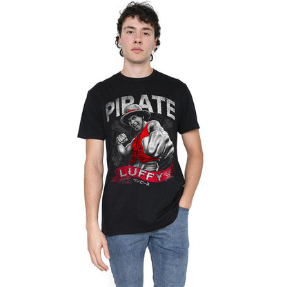 Black - Back - One Piece Unisex Adult Luffy Pirate T-Shirt