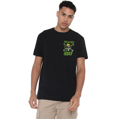 Black - Side - One Piece Unisex Adult Skull And Crossbones Back Print T-Shirt