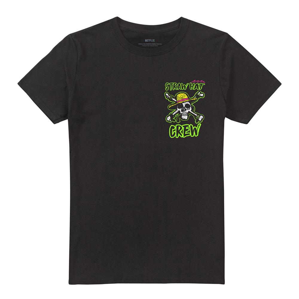 Black - Pack Shot - One Piece Unisex Adult Skull And Crossbones Back Print T-Shirt