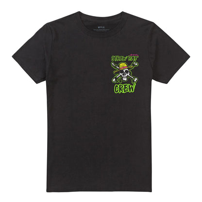 Black - Pack Shot - One Piece Unisex Adult Skull And Crossbones Back Print T-Shirt