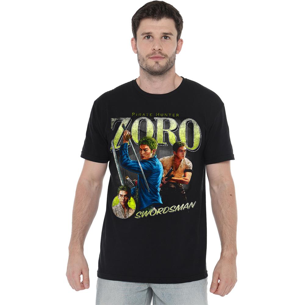Black - Back - One Piece Unisex Adult Roronoa Zoro Homage T-Shirt