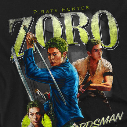 Black - Side - One Piece Unisex Adult Roronoa Zoro Homage T-Shirt