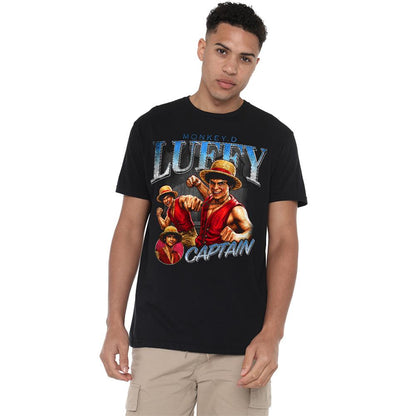Black - Back - One Piece Unisex Adult Monkey D. Luffy Homage T-Shirt