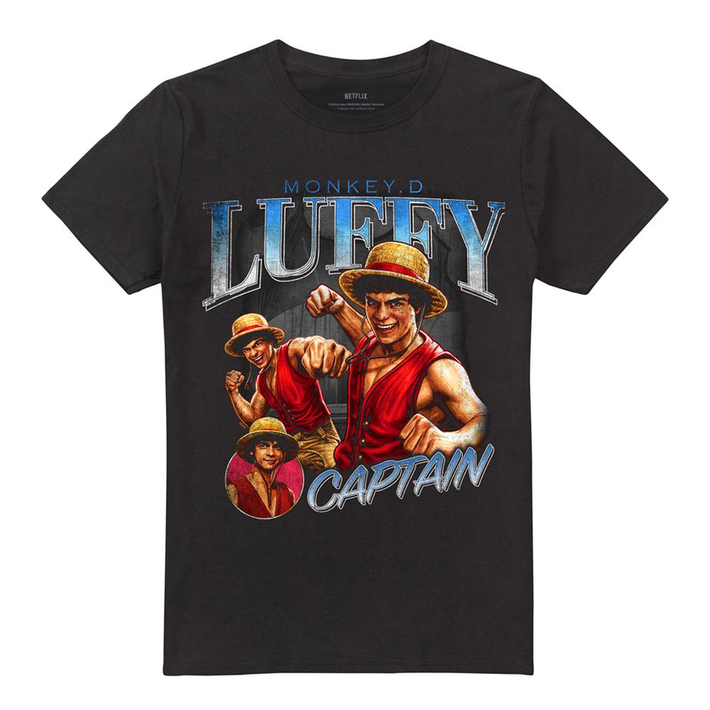 Black - Front - One Piece Unisex Adult Monkey D. Luffy Homage T-Shirt