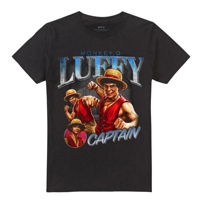 Black - Front - One Piece Unisex Adult Monkey D. Luffy Homage T-Shirt
