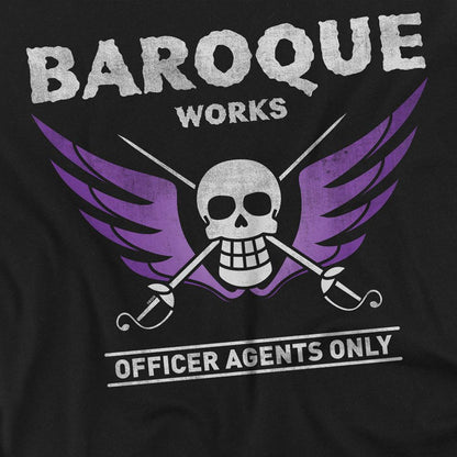 Black - Side - One Piece Unisex Adult Baroque Works Agent T-Shirt