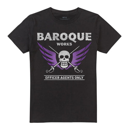 Black - Front - One Piece Unisex Adult Baroque Works Agent T-Shirt