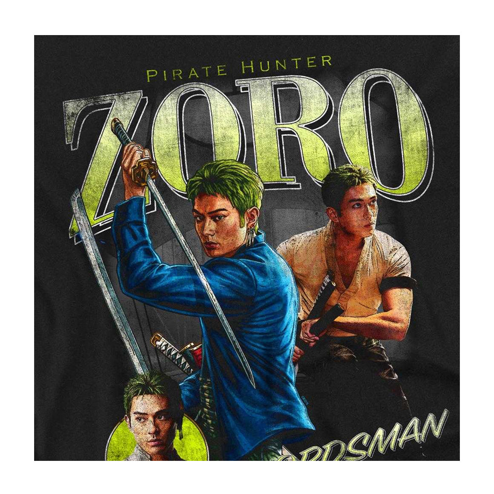 Black - Side - One Piece Unisex Adult Roronoa Zoro Homage Long-Sleeved T-Shirt