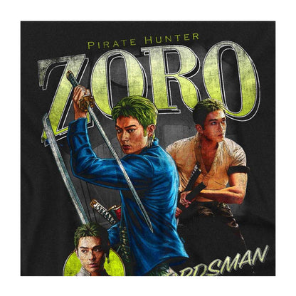 Black - Side - One Piece Unisex Adult Roronoa Zoro Homage Long-Sleeved T-Shirt