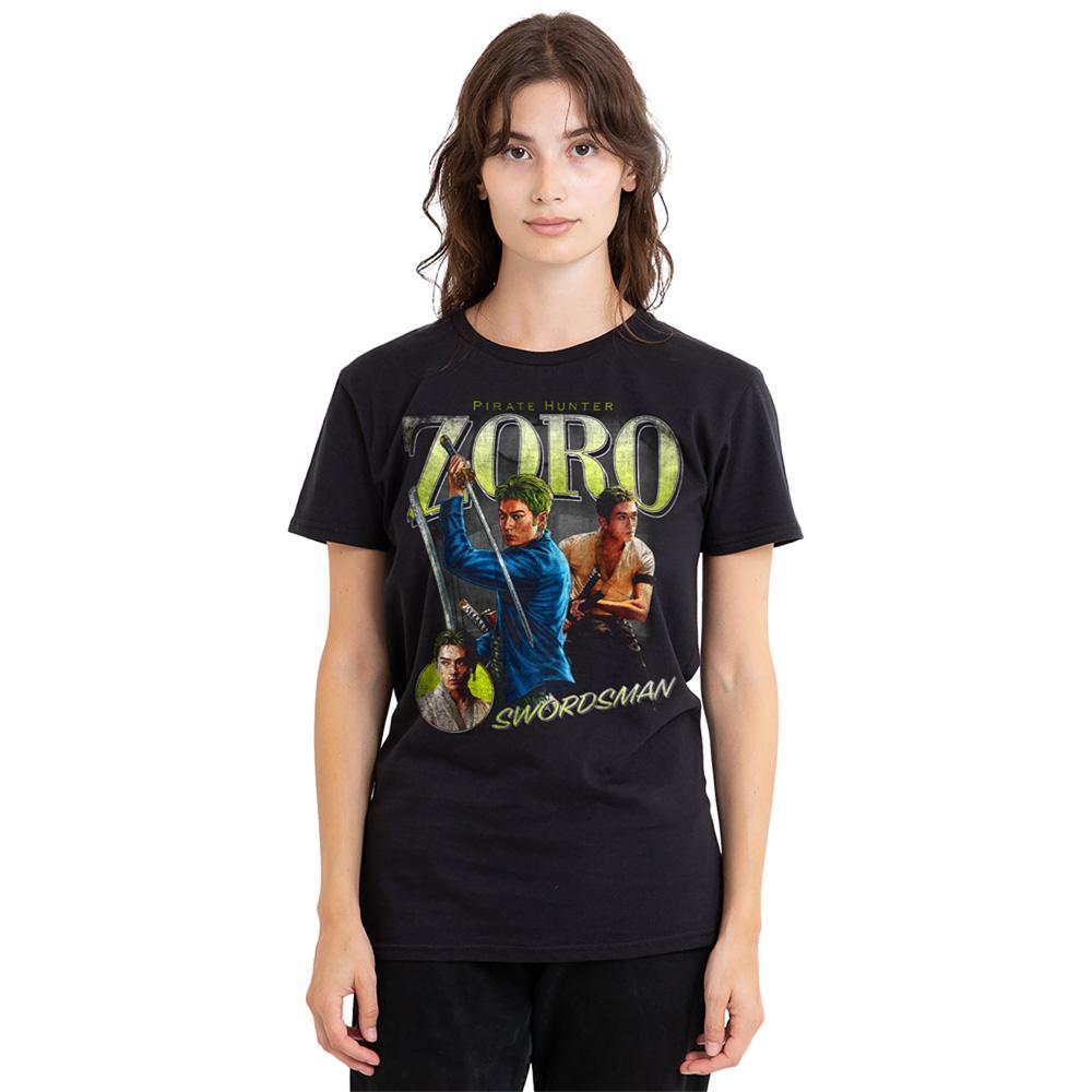 Black - Back - One Piece Womens-Ladies Roronoa Zoro Homage T-Shirt