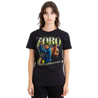 Black - Back - One Piece Womens-Ladies Roronoa Zoro Homage T-Shirt