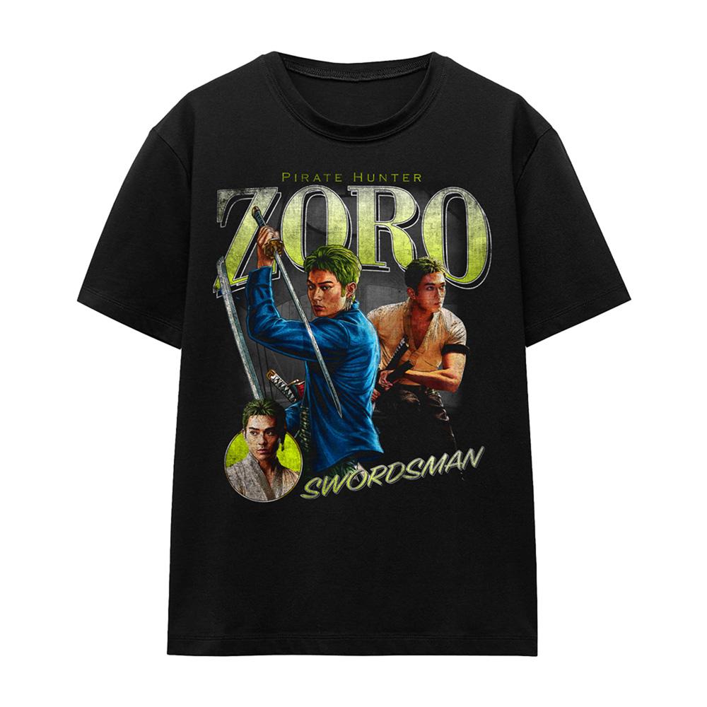 Black - Front - One Piece Womens-Ladies Roronoa Zoro Homage T-Shirt