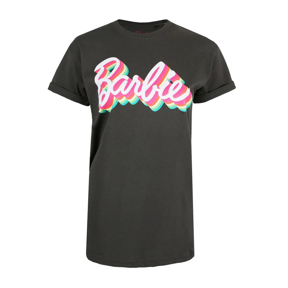 Light Graphite - Front - Barbie Womens-Ladies Retro T-Shirt
