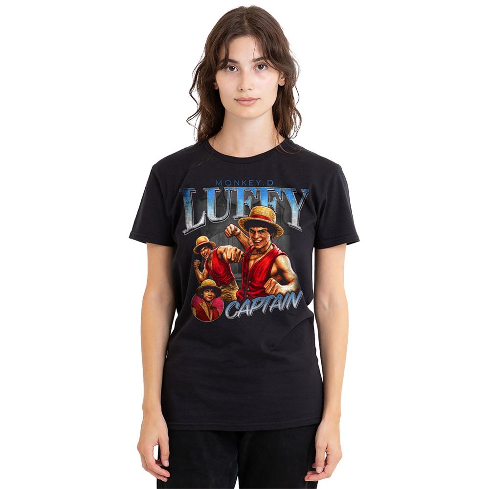 Black - Back - One Piece Womens-Ladies Luffy Homage T-Shirt