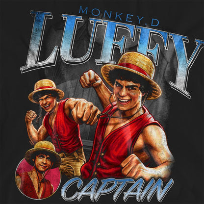 Black - Side - One Piece Womens-Ladies Luffy Homage T-Shirt