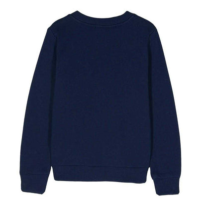 Navy - Back - One Piece Childrens-Kids Fluffy Stickers Sweatshirt