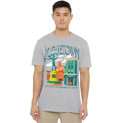 Athletic Heather - Back - One Piece Unisex Adult Loguetown The Beginning And The End T-Shirt