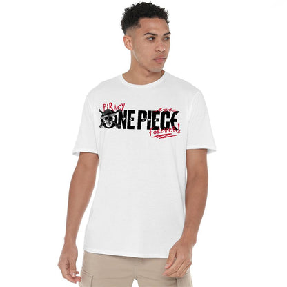 White - Side - One Piece Unisex Adult Skull Piracy Forever Back Print T-Shirt