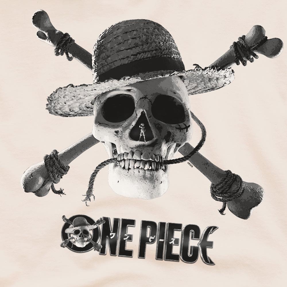 Natural - Side - One Piece Unisex Adult Skull Logo T-Shirt