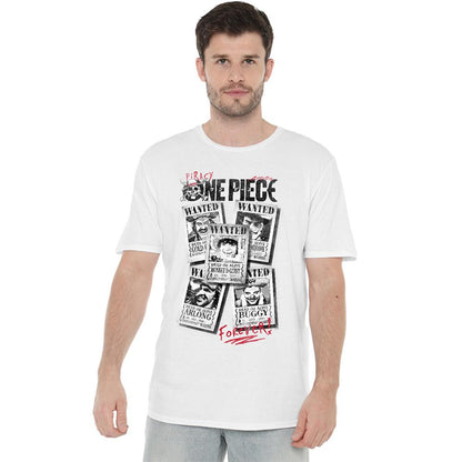 White - Back - One Piece Unisex Adult Wanted Poster T-Shirt