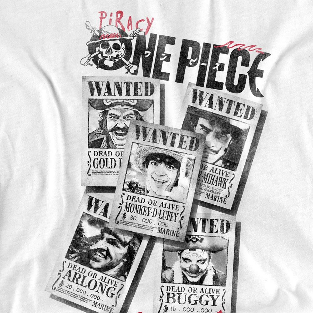 White - Side - One Piece Unisex Adult Wanted Poster T-Shirt