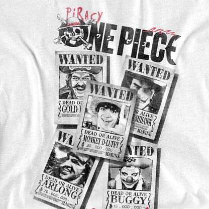 White - Side - One Piece Unisex Adult Wanted Poster T-Shirt