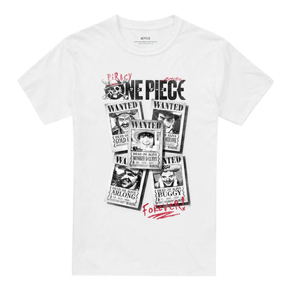White - Front - One Piece Unisex Adult Wanted Poster T-Shirt